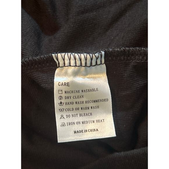 NWT DKADMG Black Bodycon Dress Short Sleeves U Neck Zipper Size Junior XXL - Picture 4 of 5